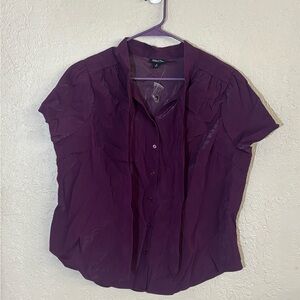 2 Deep Purple Button Down Shirt w/ Extra Button